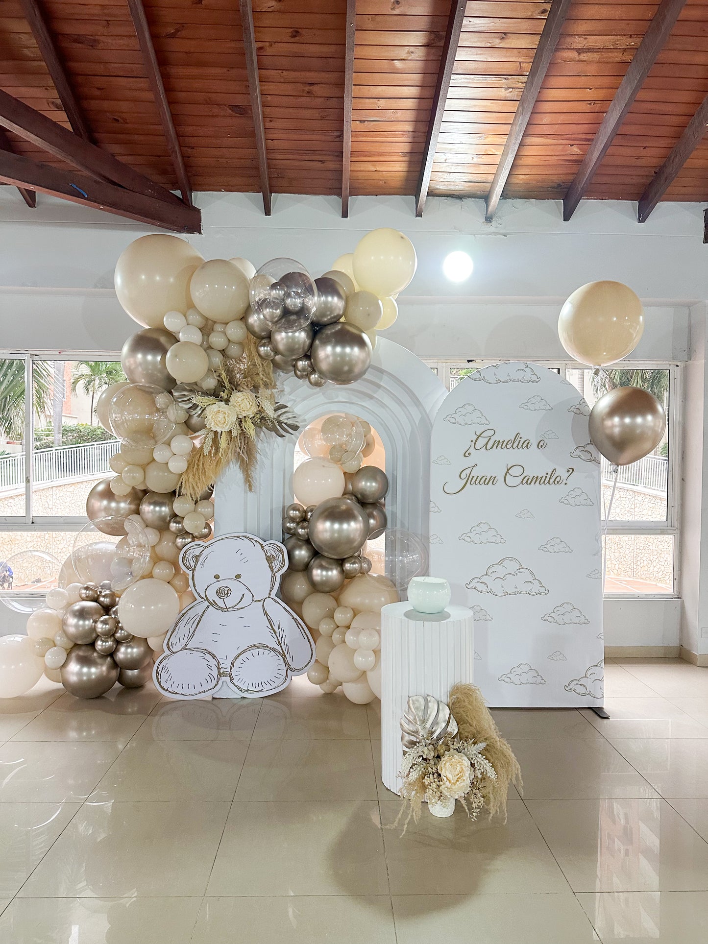 Gender reveal boho – Thème ourson