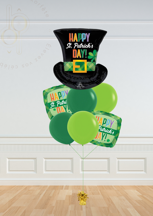 Bouquet de ballons chapeau St. Patrick