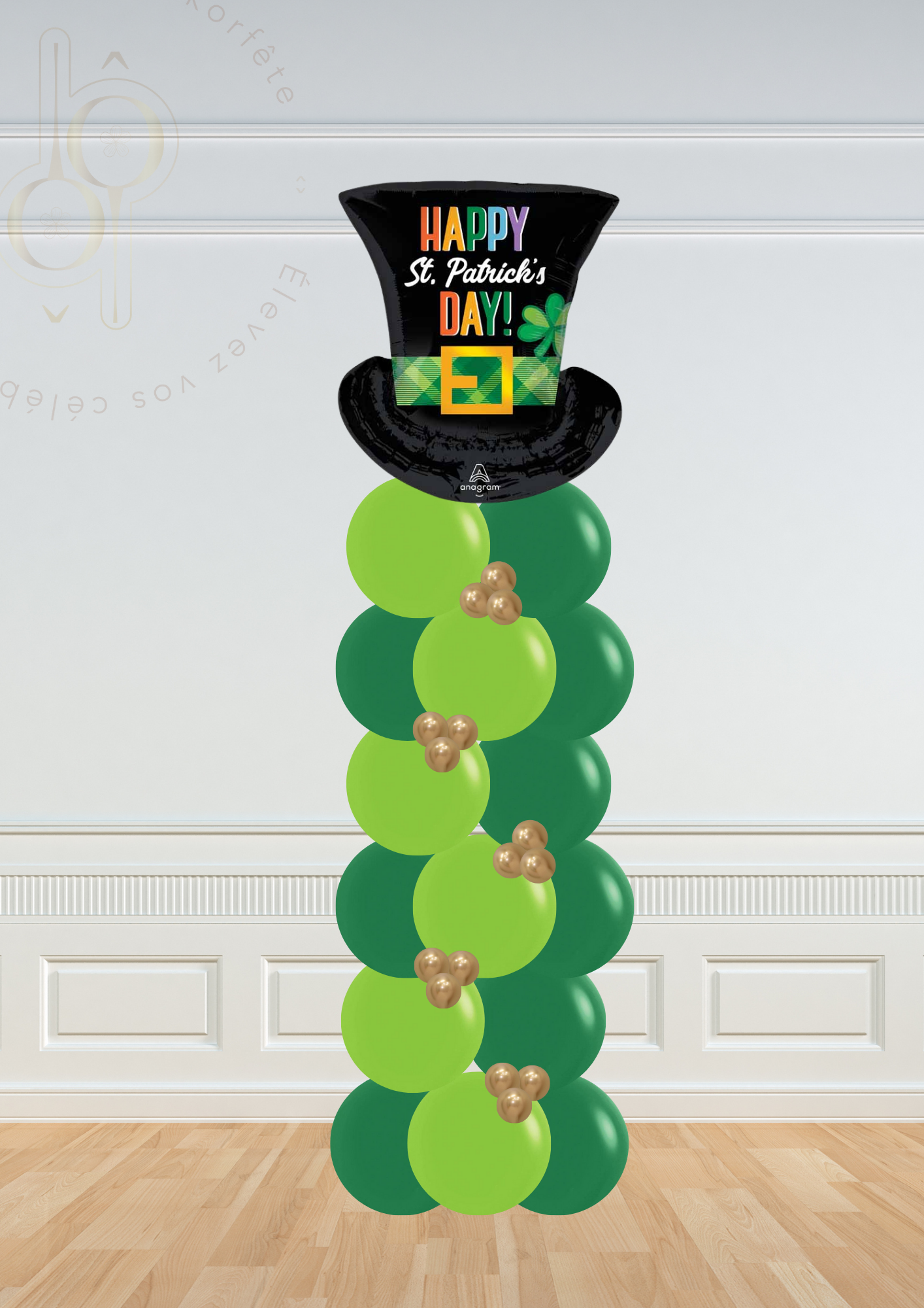 Colonne de ballons classique St. Patrick
