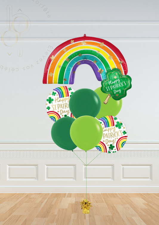 Bouquet de ballons arc-en-ciel St. Patrick