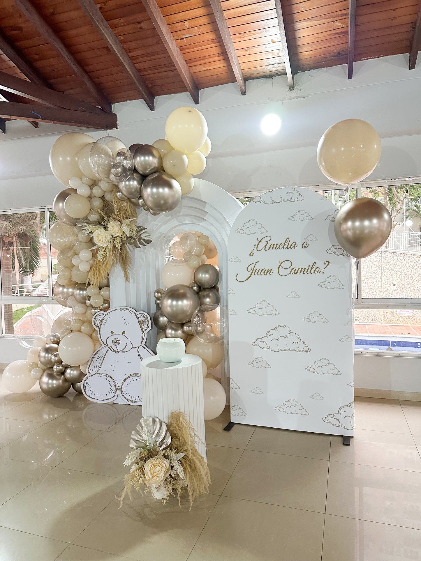 Gender reveal boho – Thème ourson