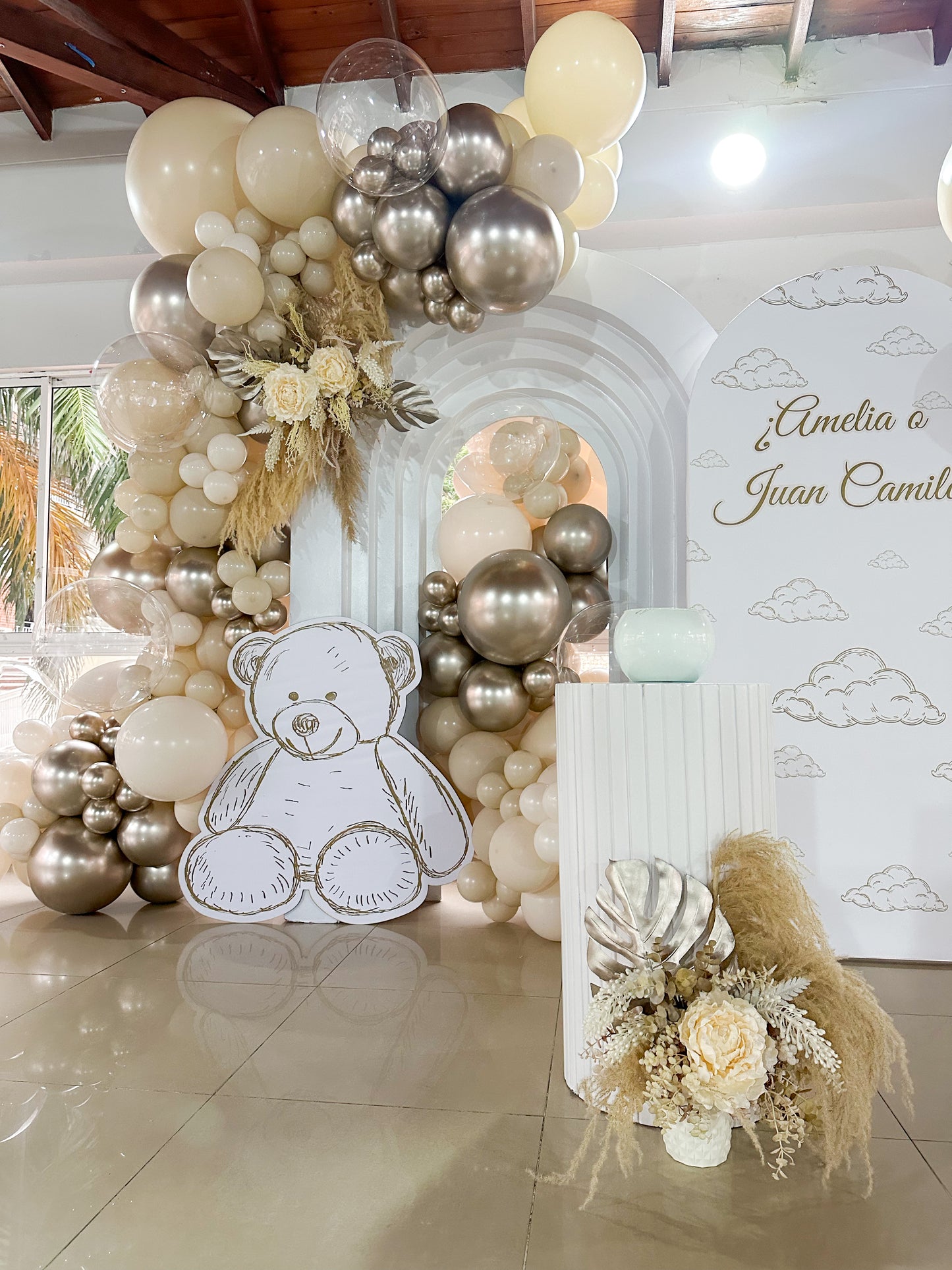 Gender reveal boho – Thème ourson