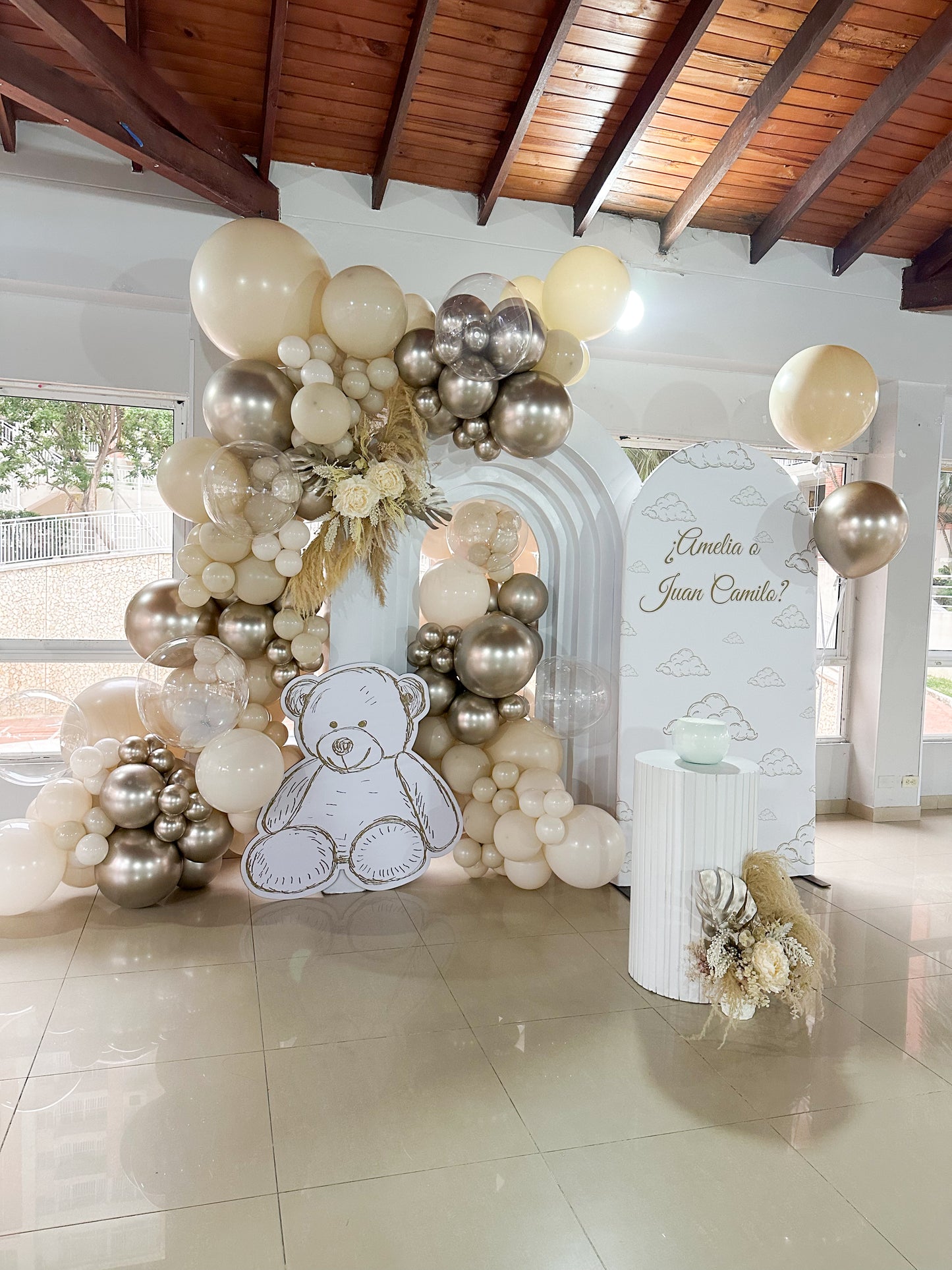 Gender reveal boho – Thème ourson