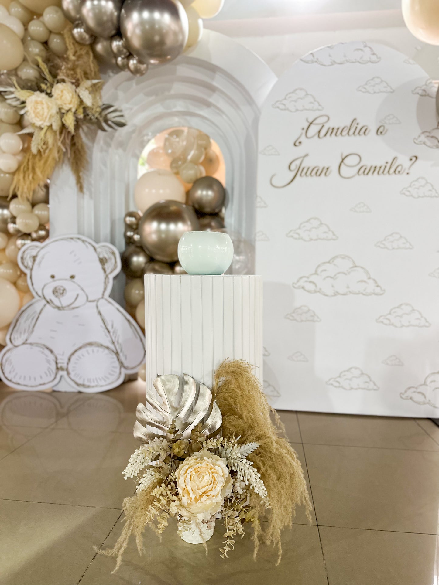 Gender reveal boho – Thème ourson