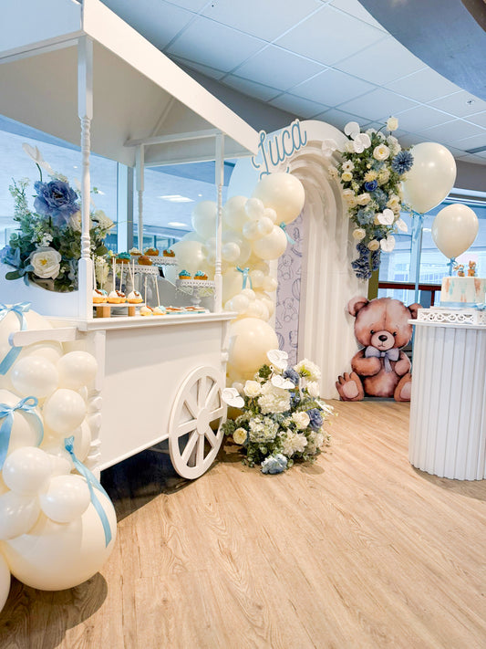 Baby Shower bleu & ivoire – Thème ourson pour Luca