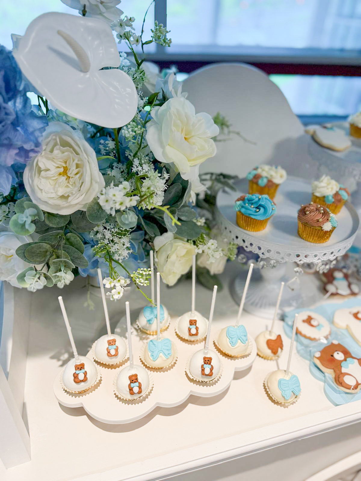 Baby Shower bleu & ivoire – Thème ourson pour Luca