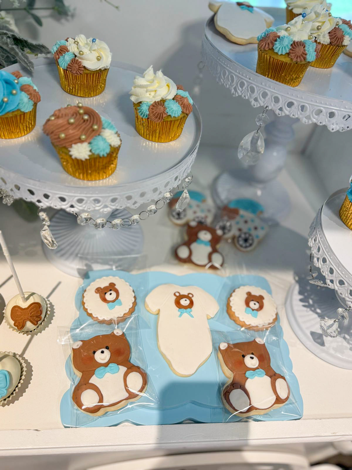 Baby Shower bleu & ivoire – Thème ourson pour Luca