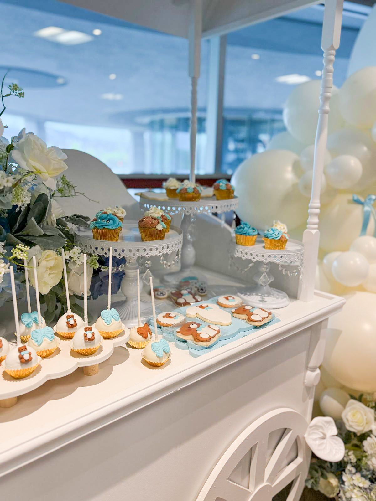Baby Shower bleu & ivoire – Thème ourson pour Luca