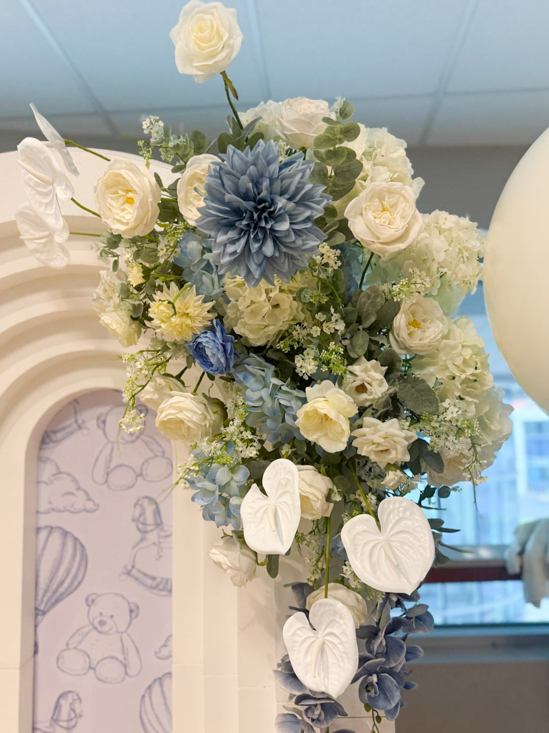 Baby Shower bleu & ivoire – Thème ourson pour Luca