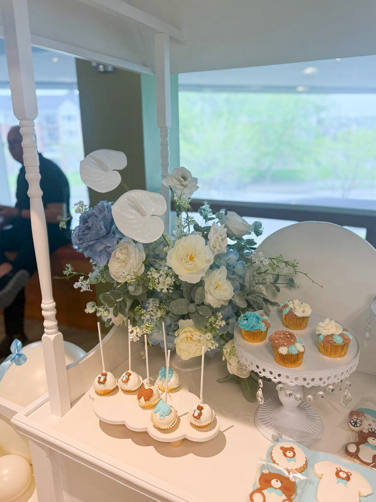 Baby Shower bleu & ivoire – Thème ourson pour Luca